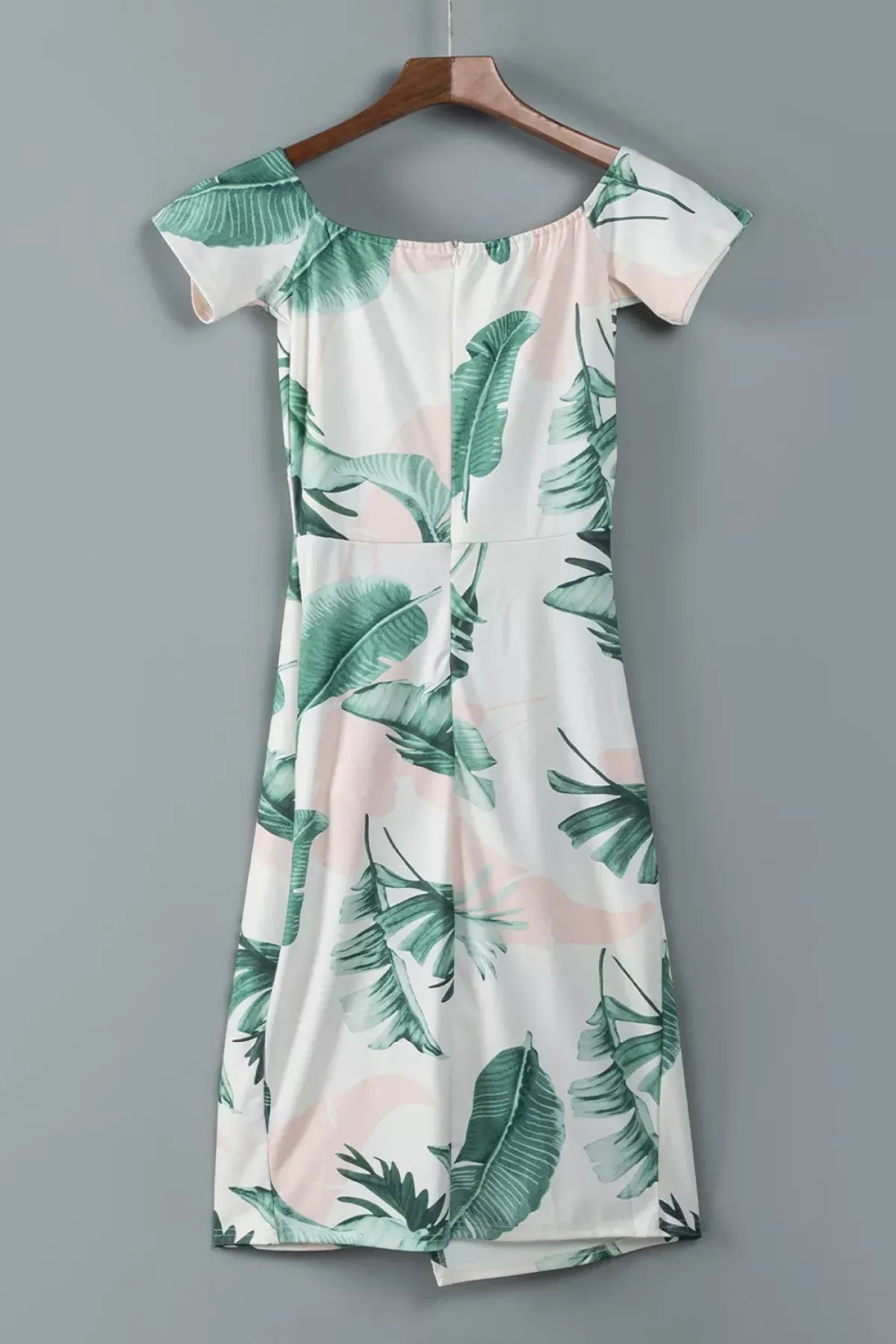Floral Print Short Sleeve Off Shoulder Dress