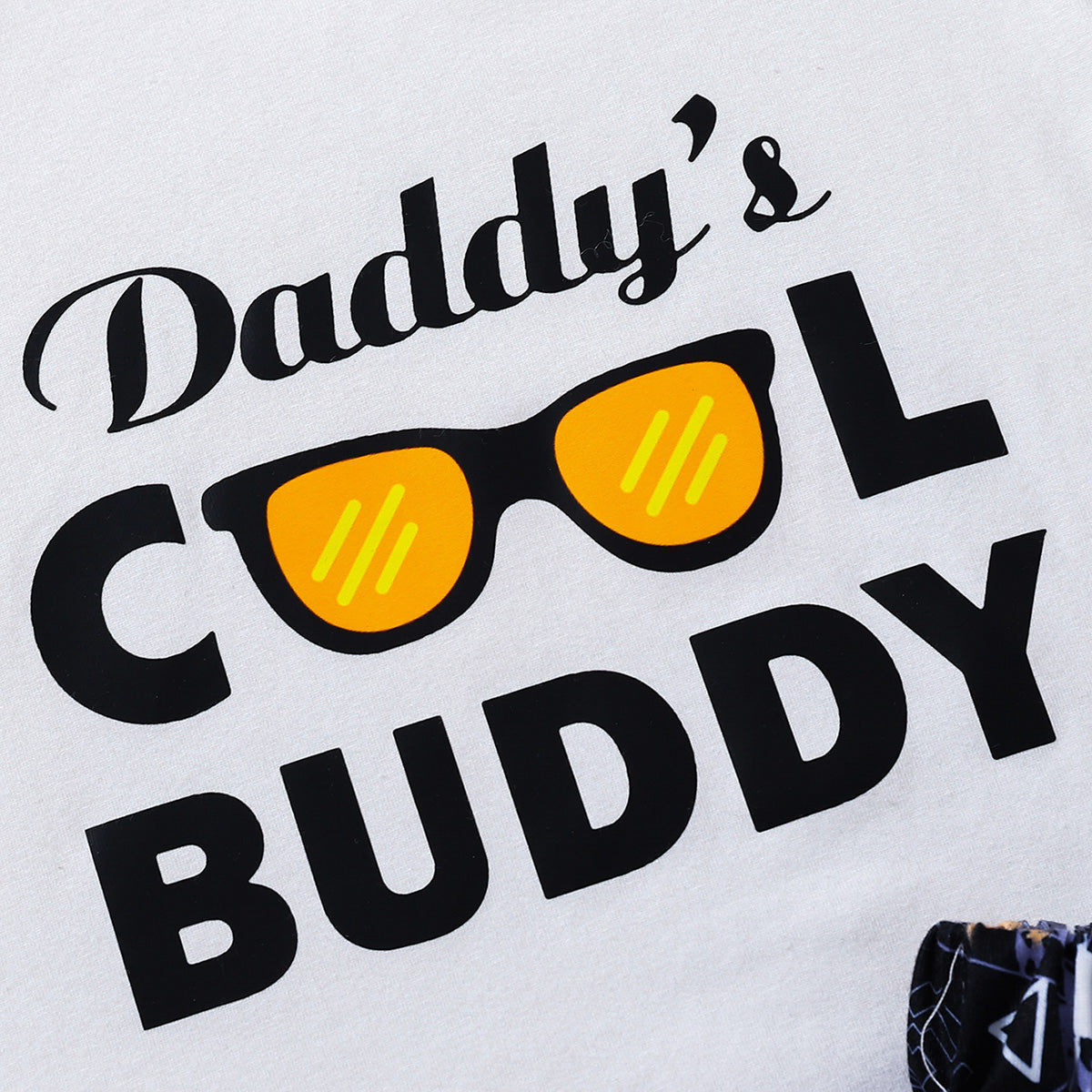 Kids DADDY&#39;S COOL BUDDY Graphic Tee and Printed Shorts Set