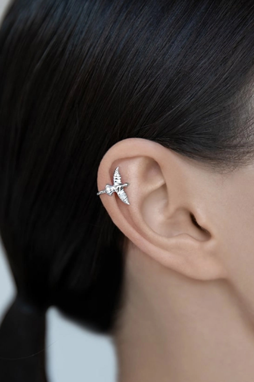 Bird-Shaped 925 Sterling Silver Single Cuff Earring