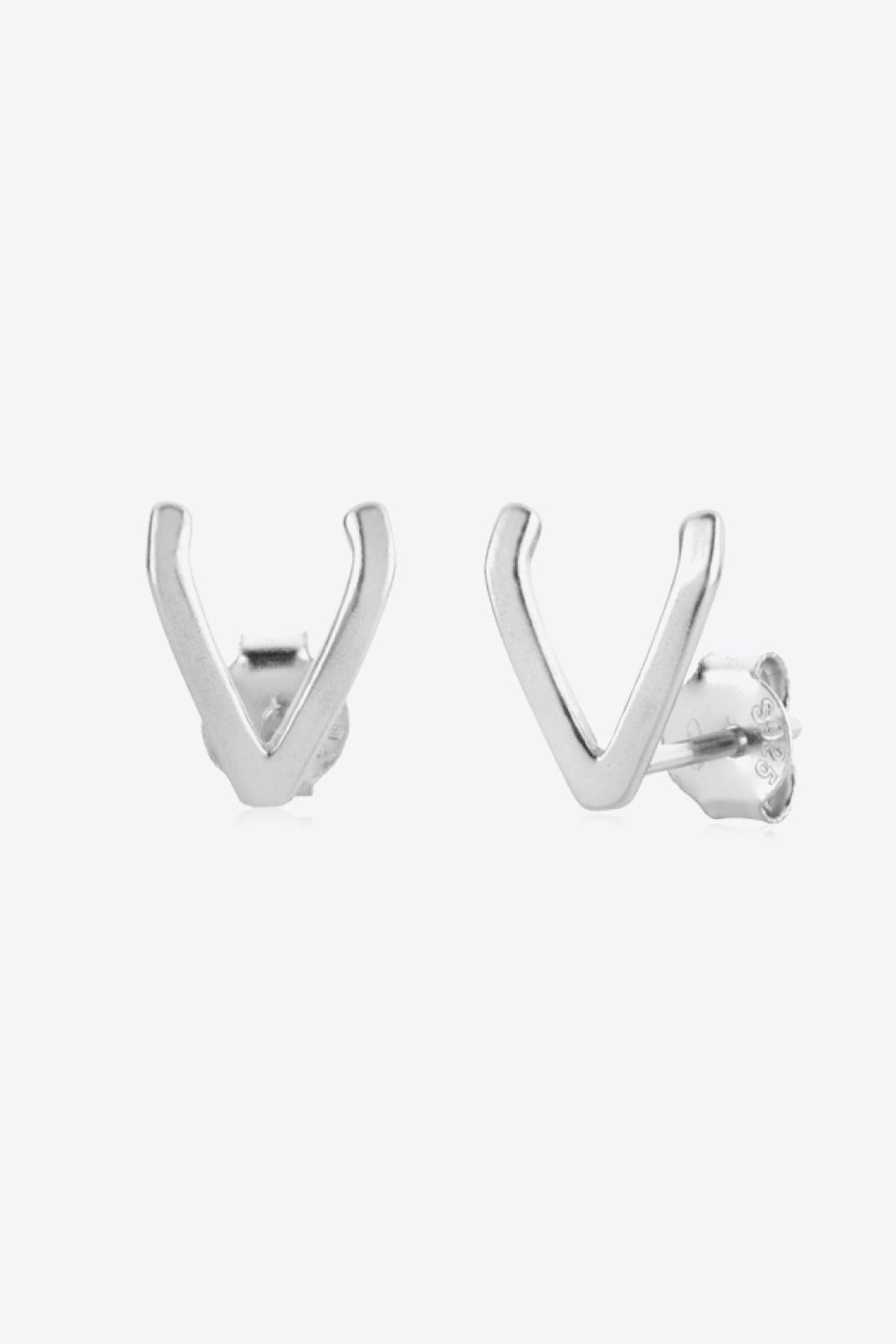 Zircon Letter V Stud Earrings