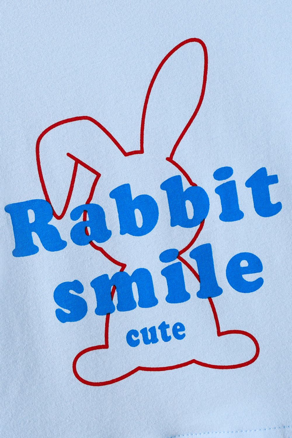 RABBIT SMILE CUTE Graphic Tee and Shorts Set