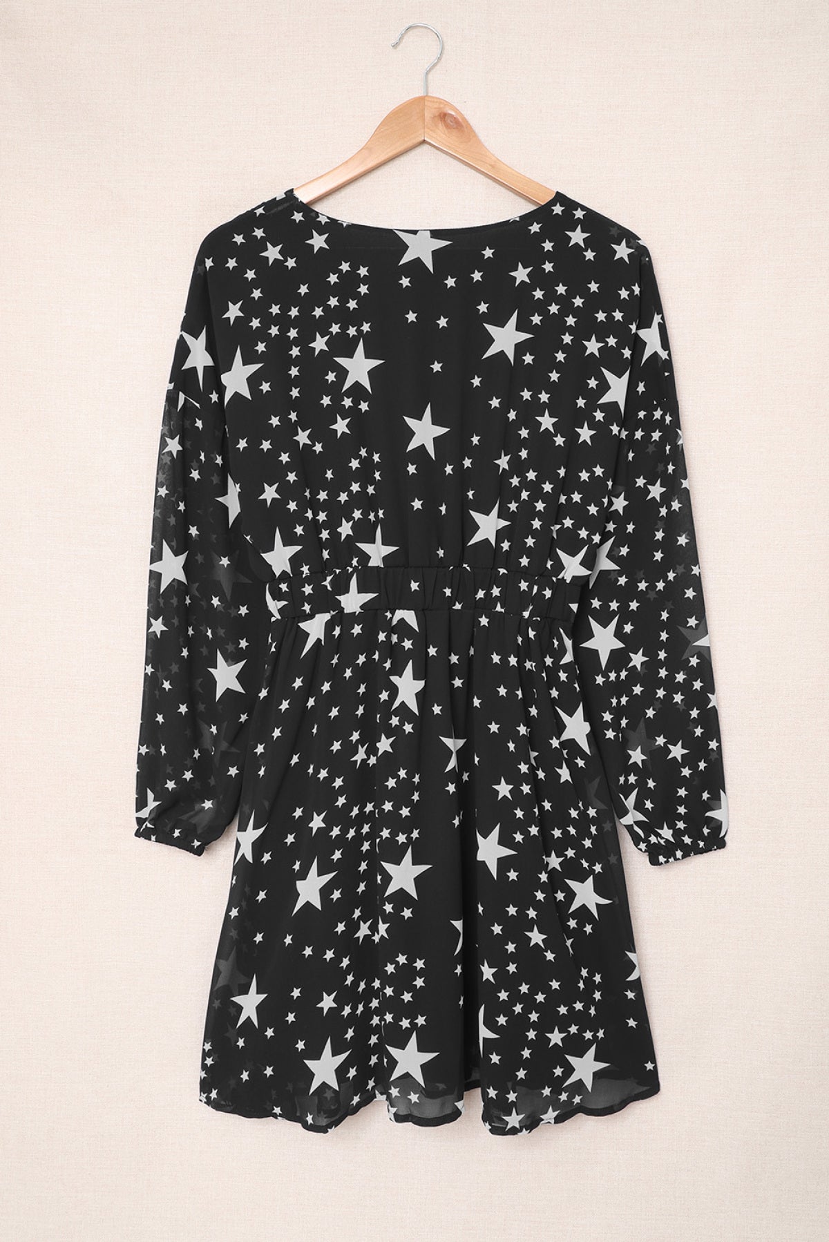 V Neck Star Pattern Tunic Dress